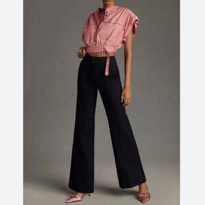 ANTHROPOLOGIE - MAEVE Naomi Ponte Wide-Leg Flare Pants - 10 TALL